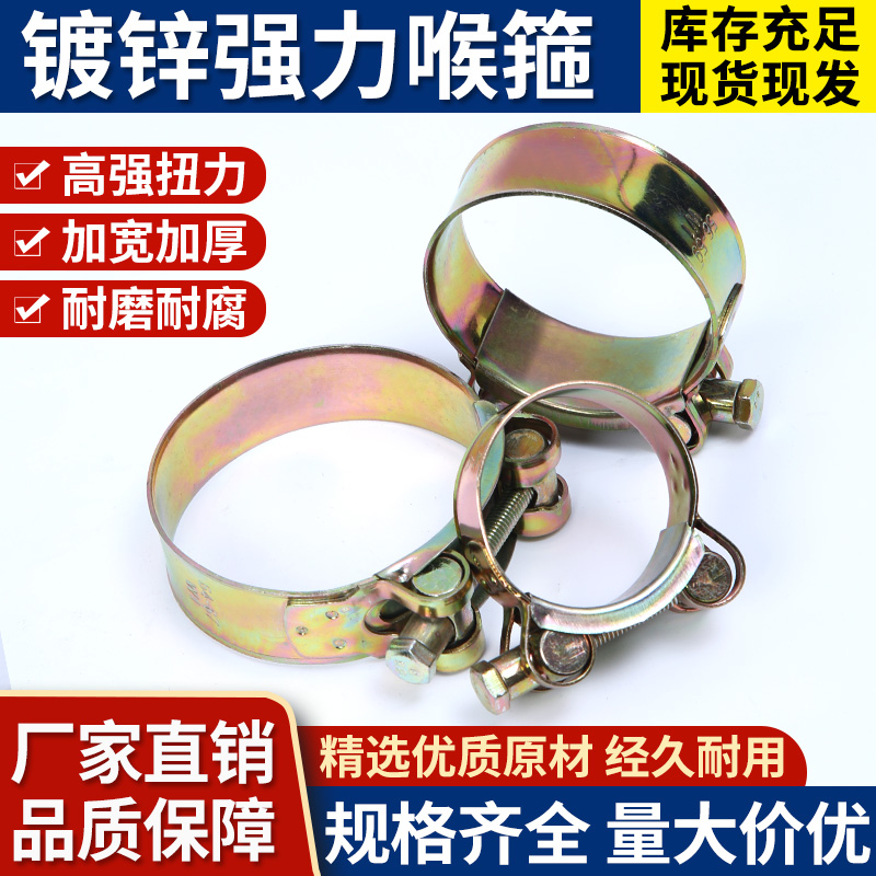 欧式强力卡箍抱箍水管固定卡子加厚管箍铁镀锌喉箍油管管卡管夹