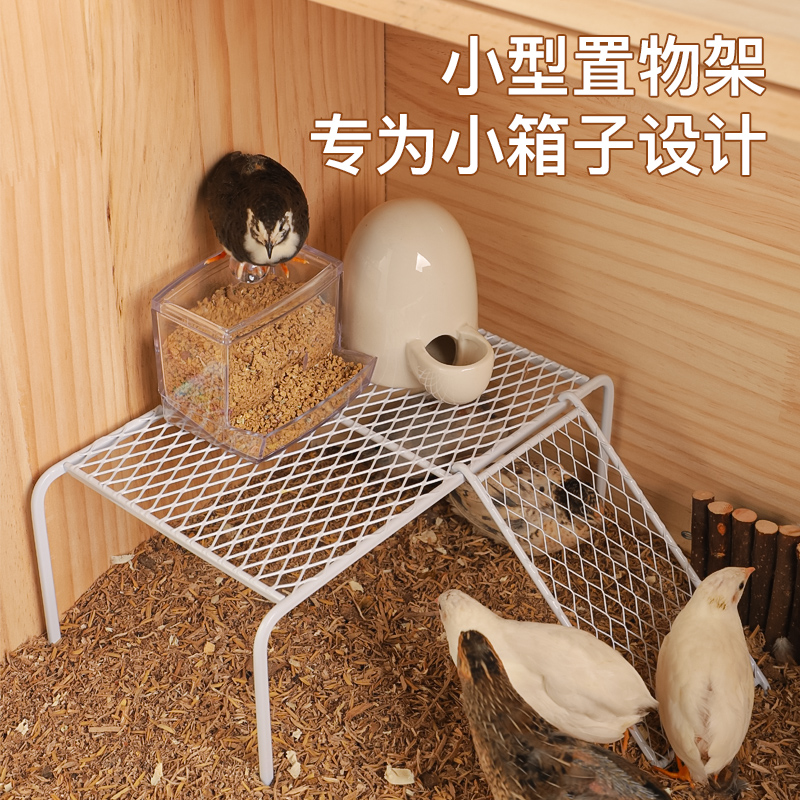 芦丁鸡造景平台放多功能喂食器食盒阁楼架子卢丁鸡饲养用品置物架