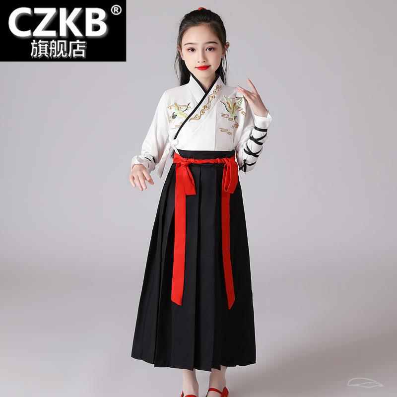 。男童汉服夏儿童少爷服古装唐装武侠女小学生中国风国学朗诵演出