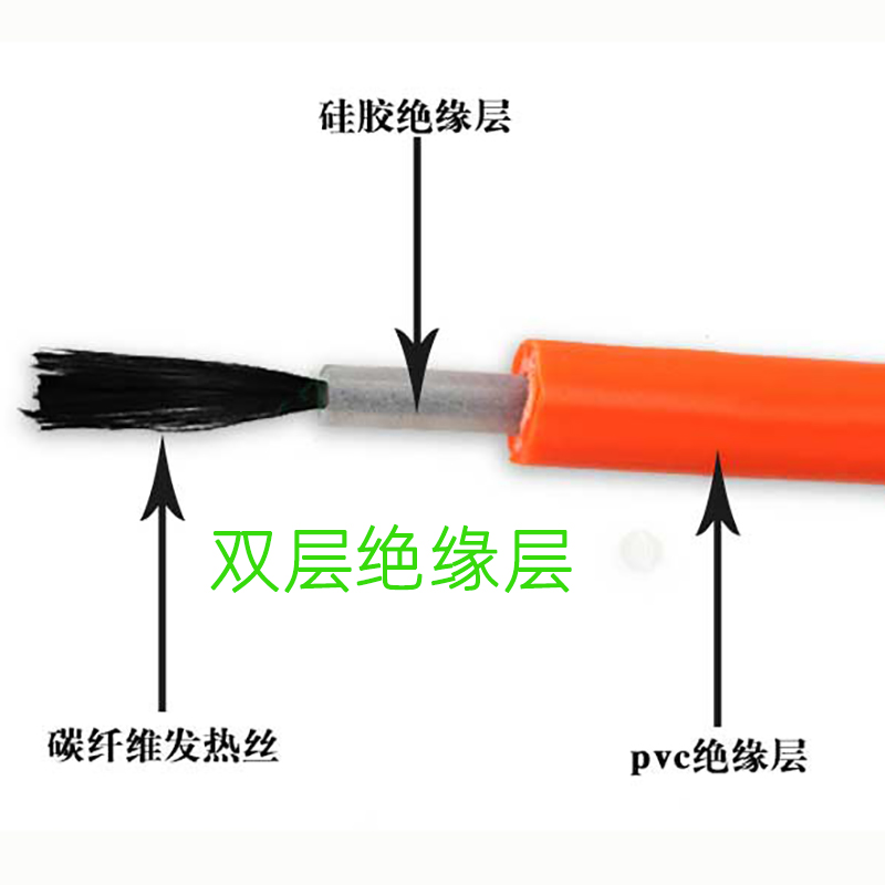 碳纤维发热线电缆大棚育苗孵化多肉温室花房蔬菜电加热加温地热线