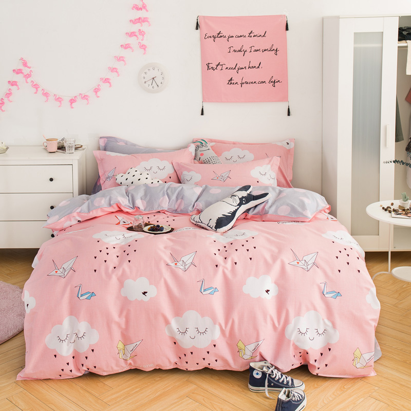 100全棉四件套纯棉套件床品180x220双人加大被套2.22.4m220x240