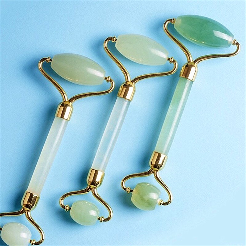 天然岫岩玉石脸部按摩器滚轮 眼部拨筋美容提拉紧致V脸玉推脸神器