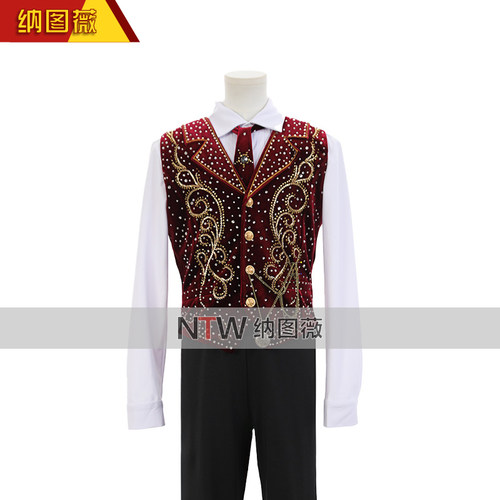 纳图薇花样滑冰服装花滑表演服演出考级服比赛儿童成人男款N1145