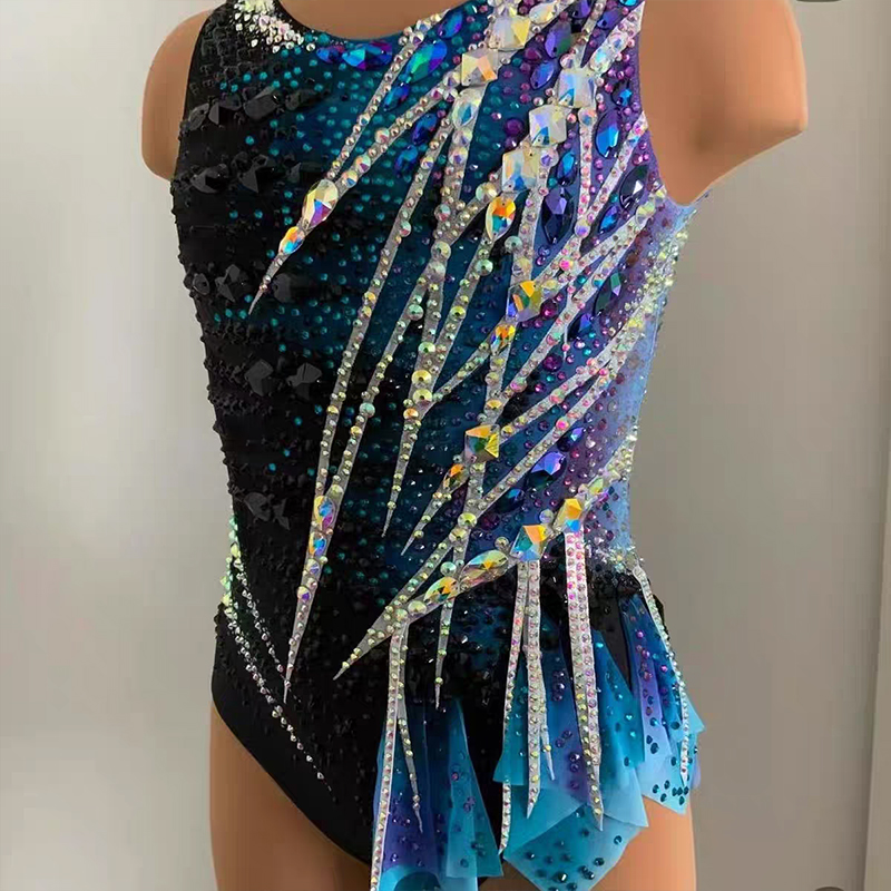 纳图薇艺术体操服啦啦操艺考滑冰服比赛儿童表演训练技巧服N880