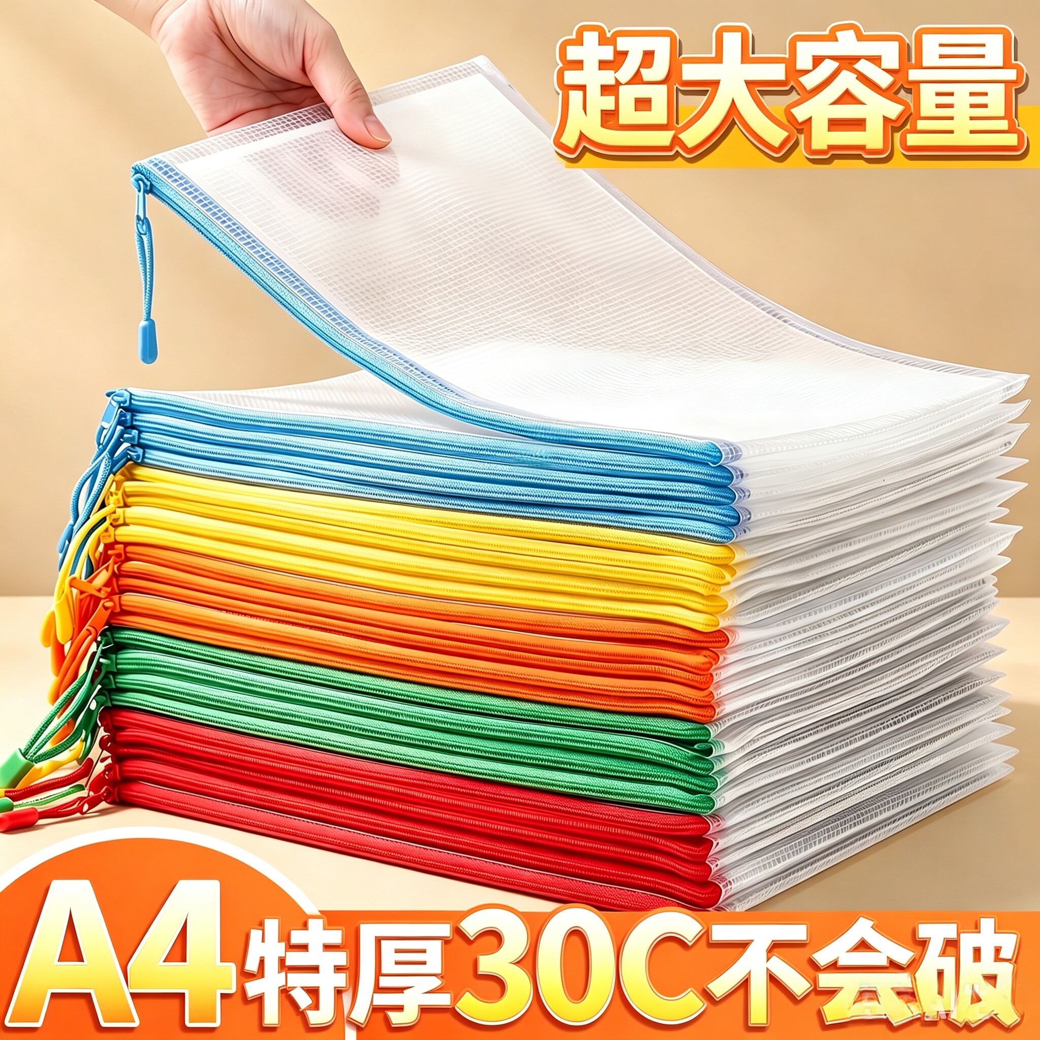 【特厚30C不会破】经典色拉链袋