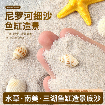 鱼缸底砂造景装饰天然原生溪流沙乌龟水族箱水草泥化妆沙子铺底石