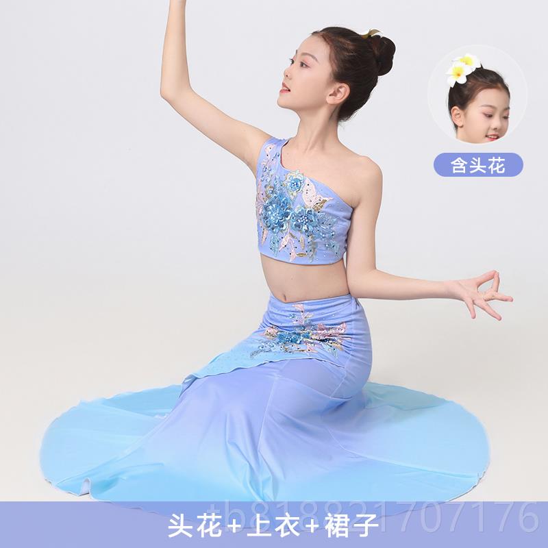 高档童傣族舞儿蹈服装女成人新款雨竹灵林水之傣舞蹈族演出服