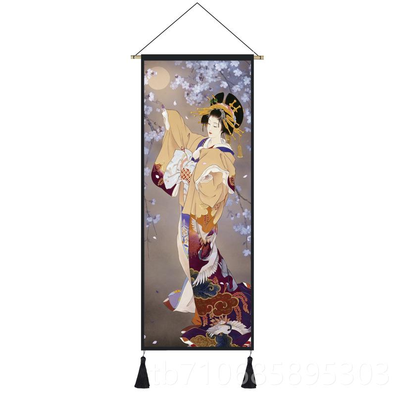 正品背日式挂画装饰画图和风厅客厅景布画餐饭店包厢浮世绘仕女壁图片