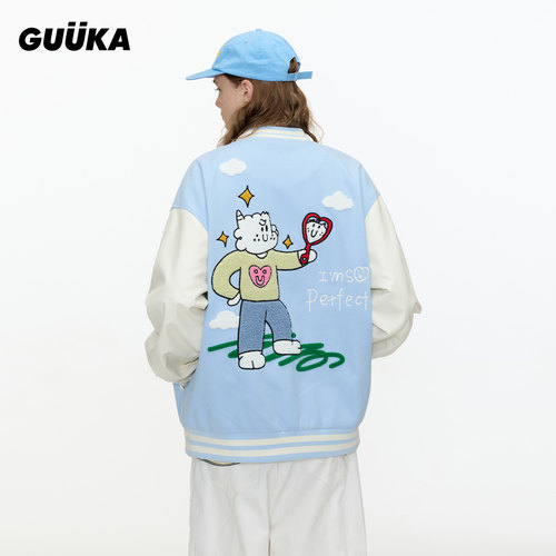 GUUKA秋季独角小羊棒球服