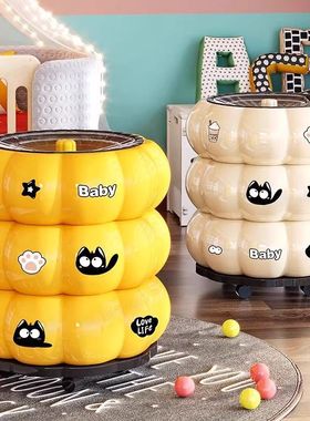 ins风垃圾桶家用落地摆件高颜值潮客厅轻奢移动厨房高档带盖纸篓