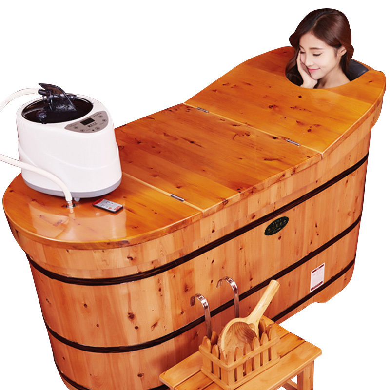 洗澡桶香柏木泡澡木桶浴缸浴桶成人木桶沐浴桶带盖熏蒸桶汗蒸桑拿