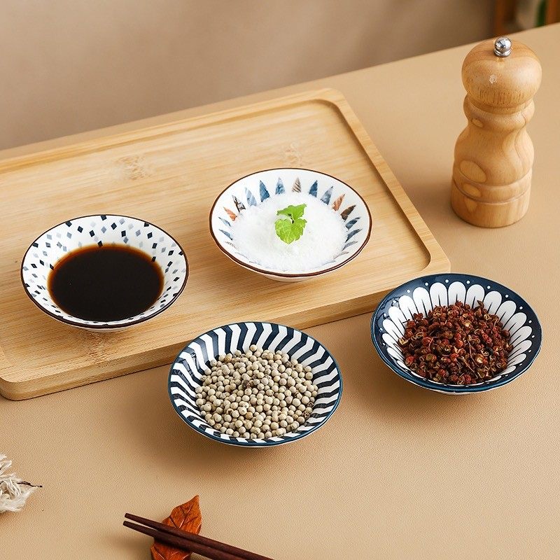 3.8英寸调味碟四个装 家用陶瓷釉下彩酱料碟子（9.5cm）油醋碟网,厨房/烹饪用具,配菜/备菜盘,淘宝优惠券,粉丝福利购,淘宝优惠卷