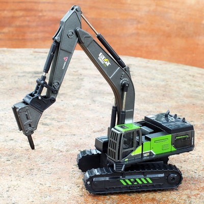 爆款工程车玩具合金头钻地机破碎破拆钻机儿童男孩挖掘机挖机惯性