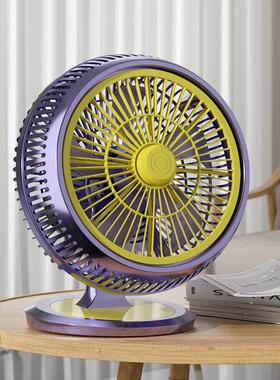 【清凉一夏】紫色5叶摇头插电风扇台式循环扇电风扇桌面办公室宿