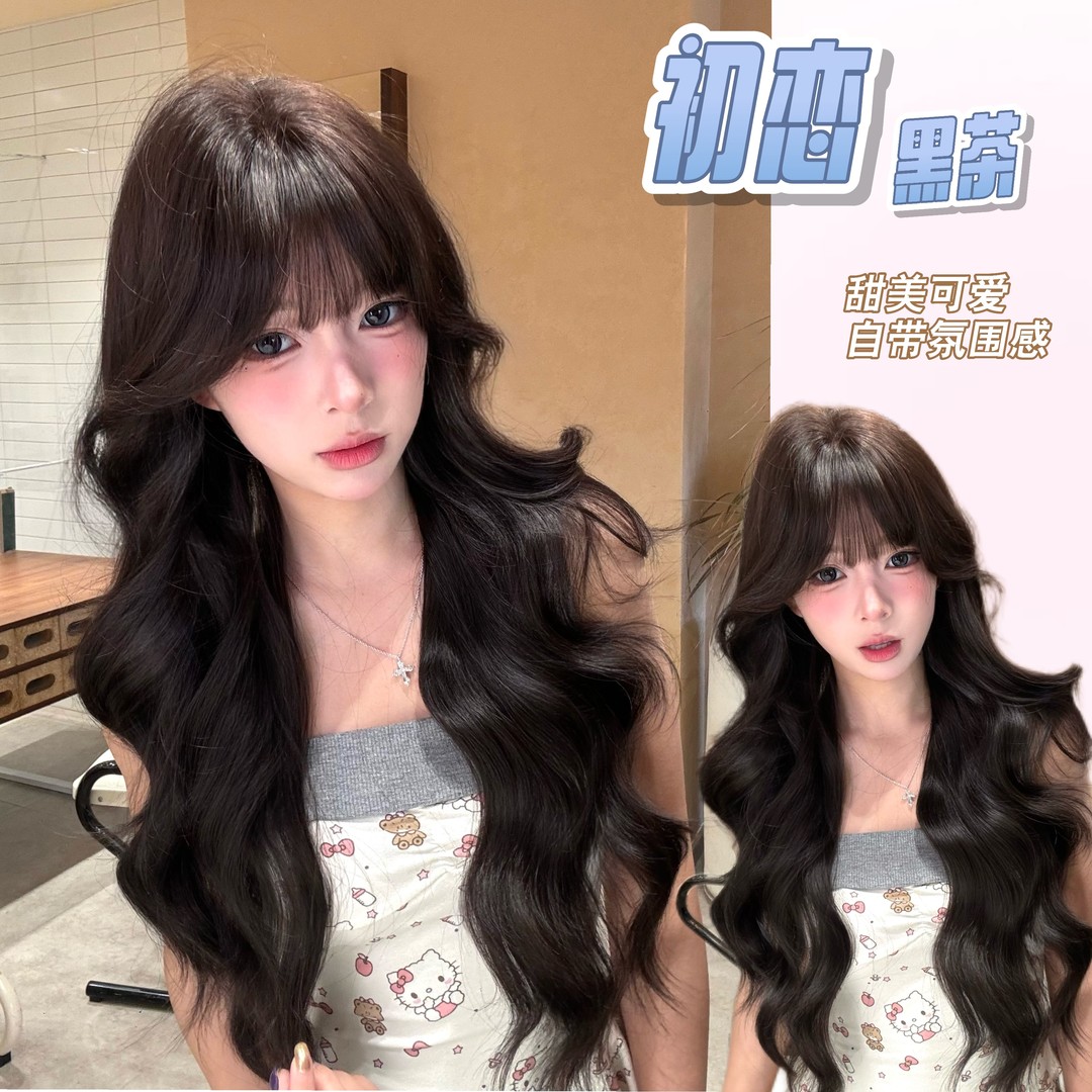 【初恋】冬日氛围假发自然逼真齐刘海长卷发气质韩系女团风甜美头