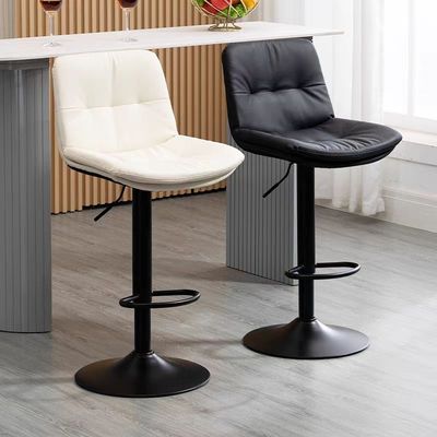吧台椅可升降家用现代简约旋转靠背高脚凳子前台收银轻奢酒吧椅子