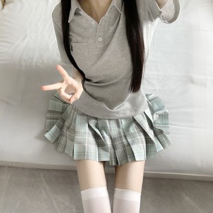 上衣女校供学院风收腰显瘦格裙套 POLO衫 套装 jk制服短袖