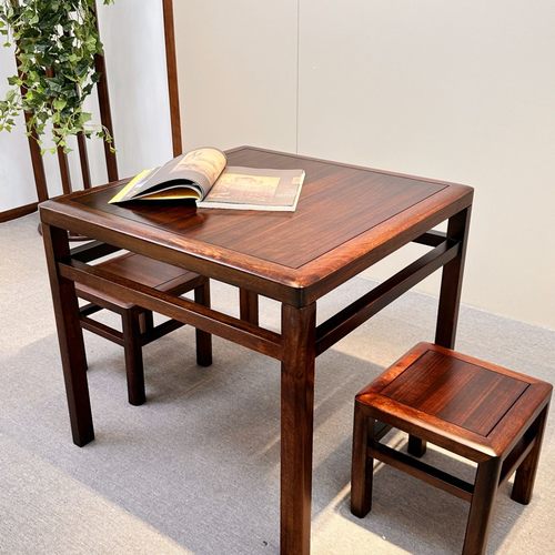 黑檀木新中方几式简约小方桌实木休闲写字桌客厅八仙桌阳台小茶桌
