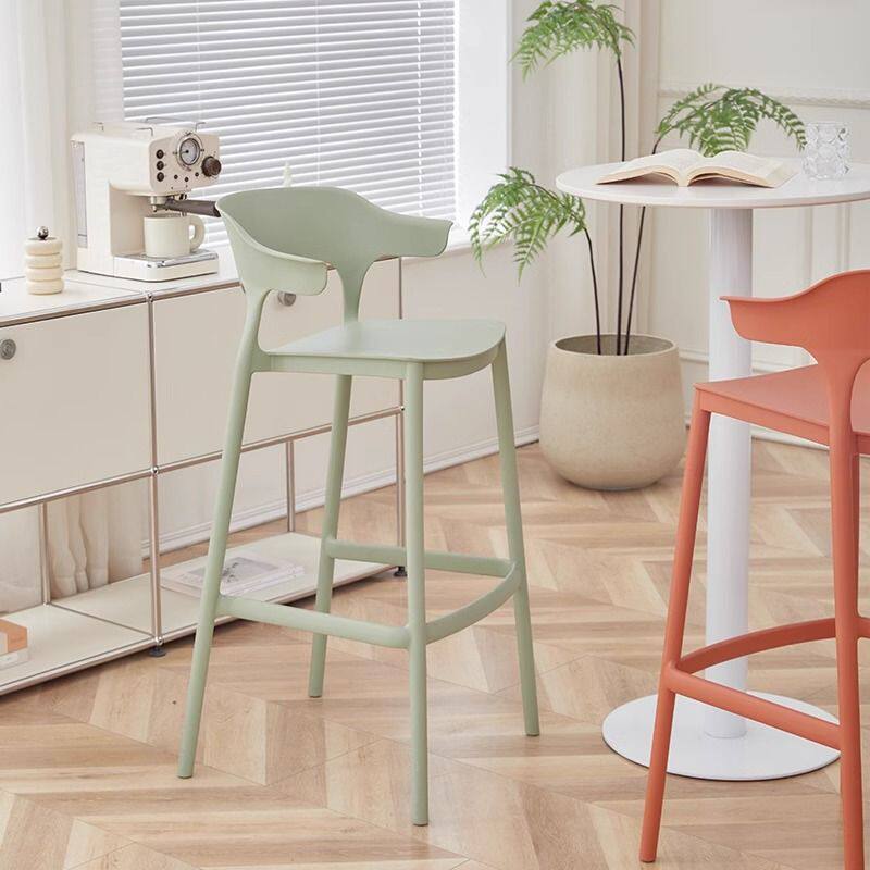 北欧吧椅现代简约酒吧椅塑料靠背吧台椅家用设计师创意前台高脚凳