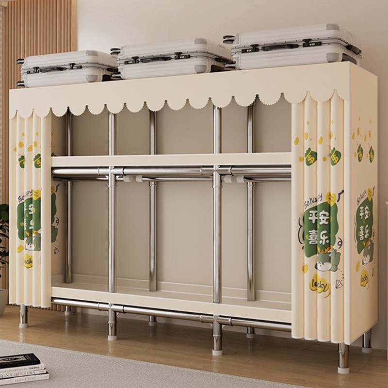 合金接头衣柜卧室家用货架式衣柜结实耐用宿舍租房简易组装衣橱