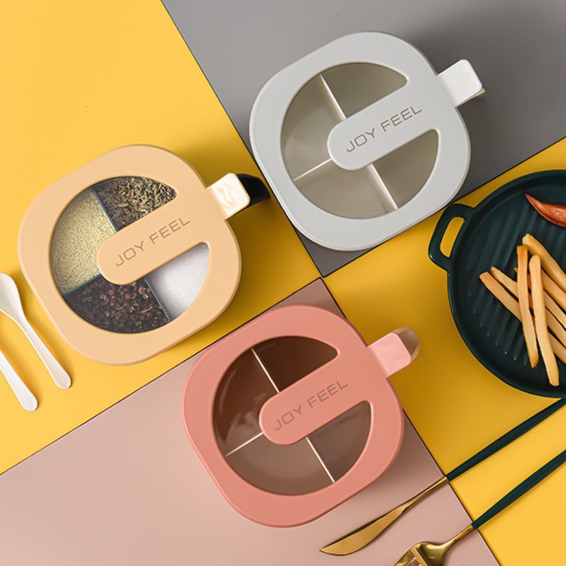 调料盒4格一体套装四厨房用品味精盐罐家用大全多格带盖收纳调味