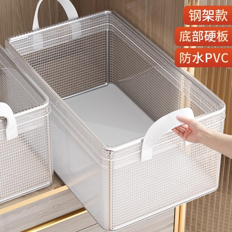 蓝依霸衣柜棉麻布艺收纳盒无盖折叠衣服裤子收纳箱筐包整理箱衣物