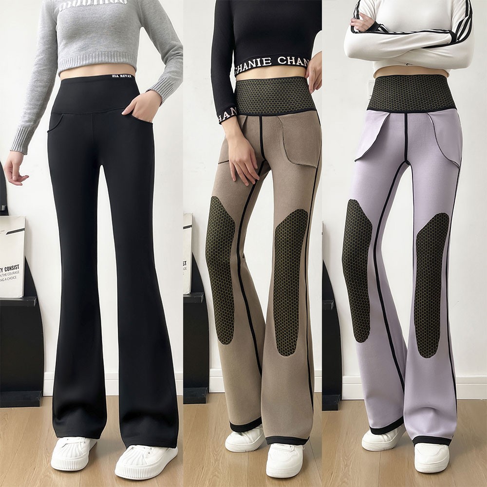 锦溪阁服饰祥芮范【四口袋】高腰喇叭裤休闲裤女款秋冬外裤打底裤