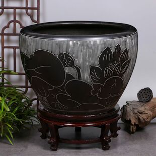 景德镇陶瓷缸金鱼盆睡莲碗莲乌龟阳台风水庭院大缸深缸水缸荷花盆