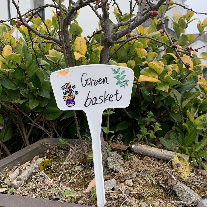 扇面插地牌园艺插地杆加厚塑料大书写面植物标记牌园艺标签指示牌