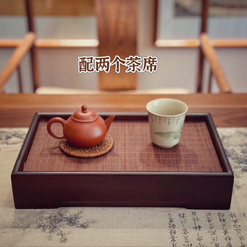 复古中式竹帘竹席茶盘楠竹储水底盘家用办公便携收纳一体茶盘,餐饮具,茶盘,淘宝优惠券,粉丝福利购,淘宝优惠卷