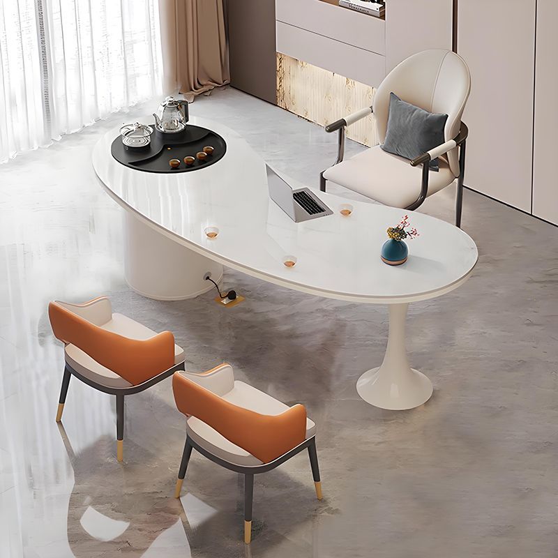 轻奢岩板泡茶台小户型阳台泡茶桌椅组合家用客厅泡茶几烧水壶一体