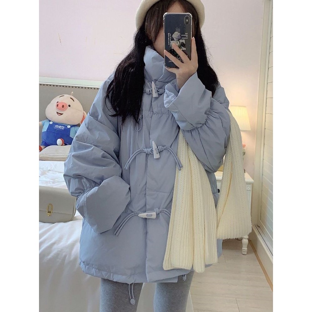 反季羽绒棉服女2025年新款冬季韩版牛角扣棉衣面包服学生棉袄外套
