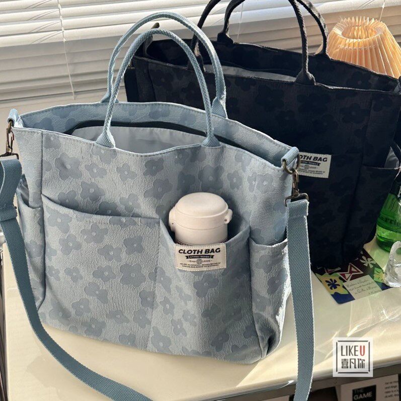 妈咪包手提时尚母婴外出轻便单肩斜挎帆布包2023新款宝妈出门包包