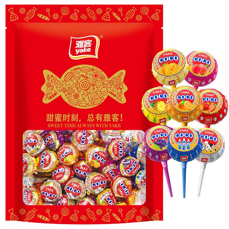雅客COCO棒棒糖罐装网红水果味棒棒糖210g儿童少女糖果零食