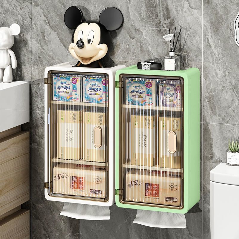 免打孔卫生间壁挂柜化妆品护肤品收纳盒厕纸盒浴室防水储物置物架