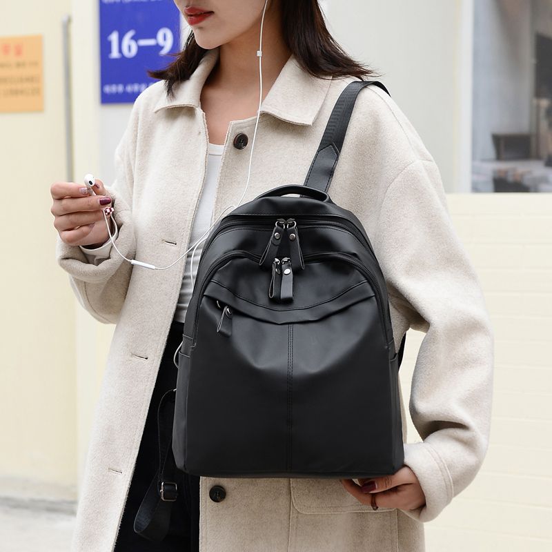 双肩包2025女士新款韩版百搭潮牛津布背包时尚休闲大容量旅行书包