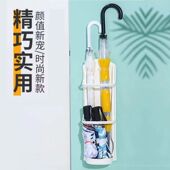 免打孔雨伞架家用门口壁挂日式 沥水盘教室用收纳架长短通用放伞桶