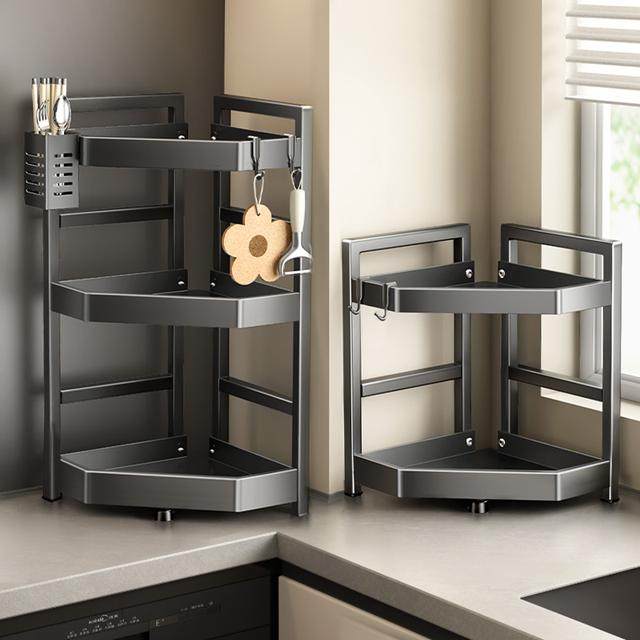 不锈钢厨房置物架调料调味品专用储物转角台面壁挂墙角收纳架神器,收纳整理,整理架/置物架/收纳架,淘宝优惠券,粉丝福利购,淘宝优惠卷