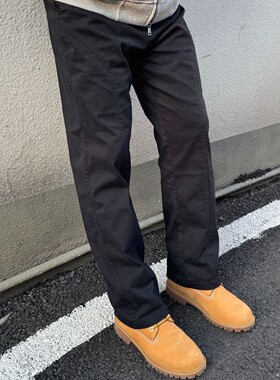 韩国进口KUZ美式硬汉立体拼接裁片工装裤休闲百搭洗水户外流行高