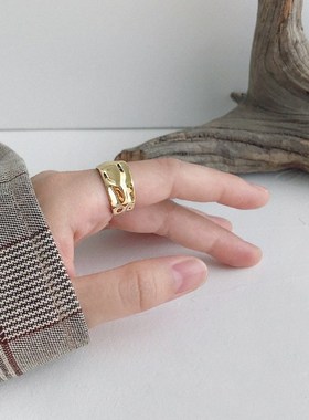 Irregular Concaveconvex Ring Japanese and Korean Style Geome