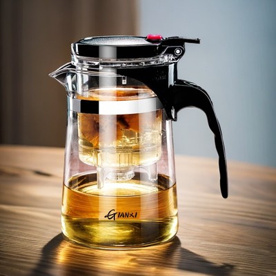 茶水分离玻璃功夫飘逸茶壶办公室过滤茶具杯子个人专用茶道泡茶杯