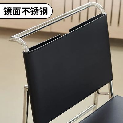 意式马鞍餐椅不锈钢椅子北欧设计师轻奢餐厅家用罗克布伦椅简约