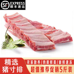 鲜冻直排猪排中段猪寸排土猪排骨无杂骨生多肉无脊骨排骨