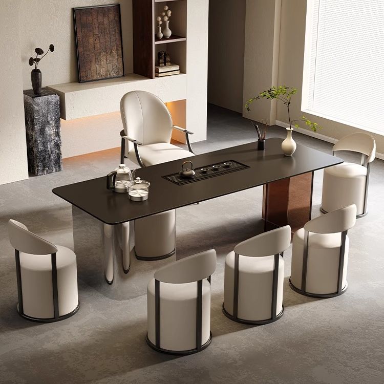 亚克力岩板茶桌椅组合茶台烧水壶一体轻奢办公室客厅家用简约茶几