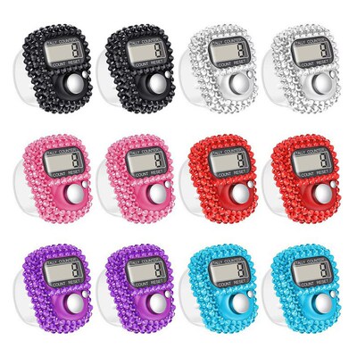 Mini Finger Ring Counter with Diamonds Electronic Counter Ca