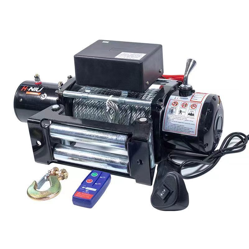 防水电动绞盘12v越野汽车货车拖车自救牵引24v绞盘车载吊机卷扬机