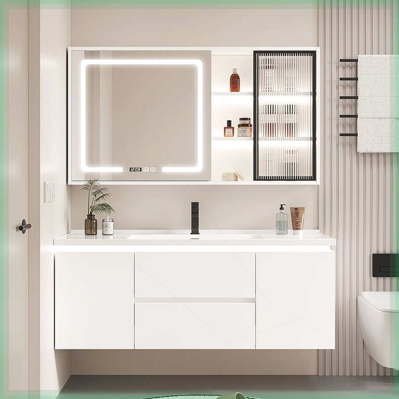 陶瓷一体盆浴室柜定制65/75cm85/95公分105115厘米定做洗脸手盆柜