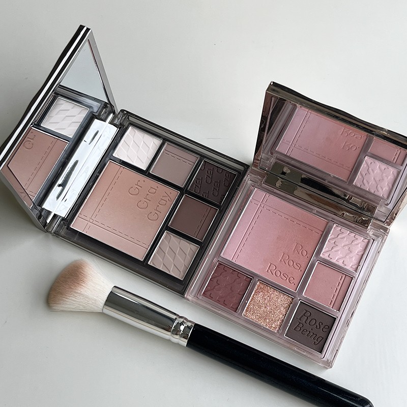 czel绔姿六色眼影综合盘渐变腮红灰粉RO奶乌玫瑰大地色RG冷萃冰咖