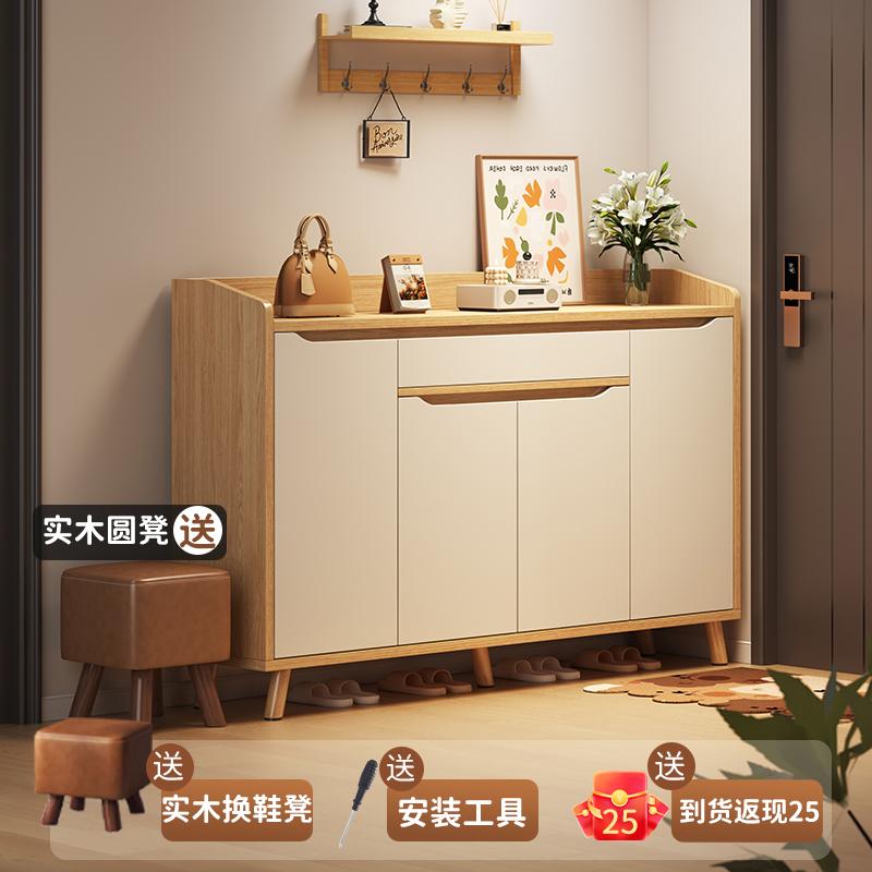 香港包邮高品质实木芯鞋柜门口家用室内收纳柜一体靠墙入户玄关柜