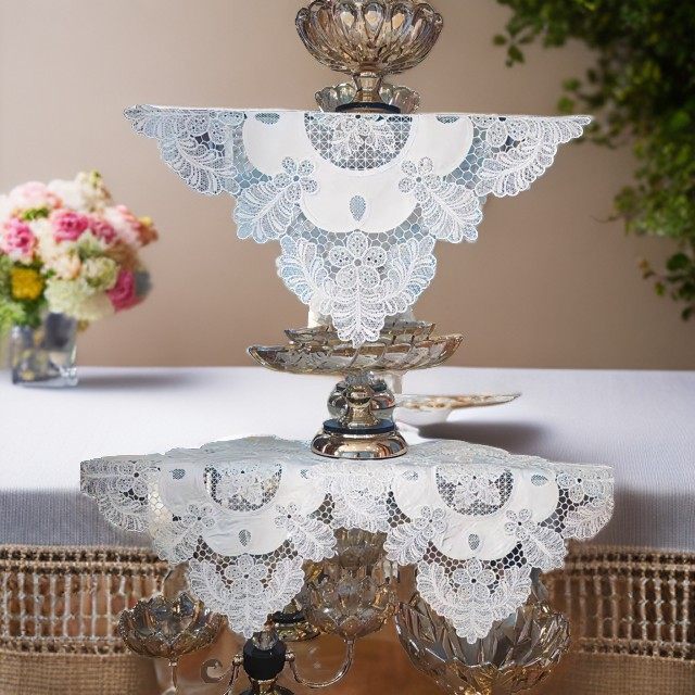 190电脑刺绣，贡缎丝稠方巾，桌旗，桌布精致美观，  欧式风格